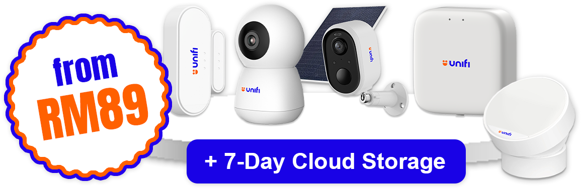 Unifi Smart Home Malaysia Home Shield security devices with AI cameras smart sensors and 7-day cloud storage